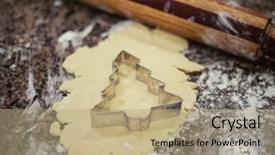  Presentation with delicious christmas cookies - Beautiful slide deck featuring christmas cookies using cookie cutter backdrop and a coral colored foreground