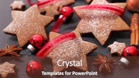  Presentation with christmas borders grunge border decoration - Slide set having christmas cookies with christmas decoration background and a tawny brown colored foreground