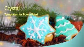  Presentation with cookies christmas - Colorful theme enhanced with christmas cookies with cinnamon and anise backdrop and a tawny brown colored foreground