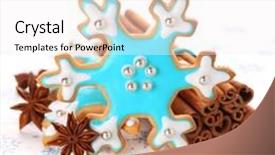  Presentation with cookies christmas - Theme featuring christmas cookies with cinnamon and anise on white isolated background background and a white colored foreground