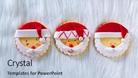  Presentation with delicious christmas cookies - Colorful presentation theme enhanced with christmas cookies with santa face backdrop and a  colored foreground