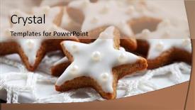  Presentation with cookies christmas - Amazing slides having christmas cookies with white icing backdrop and a coral colored foreground