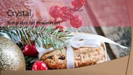  Presentation with cookies christmas - PPT layouts having christmas cookies background and a coral colored foreground