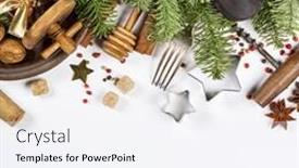  Presentation with christmas baking - Audience pleasing PPT layouts consisting of christmas-cooking-background-holiday-baking backdrop and a sky blue colored foreground