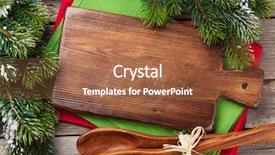 Presentation with christmas food - Slides having christmas cooking table and utensils background and a red colored foreground