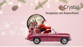  Presentation with clock countdown - Beautiful slides featuring christmas countdown arriving santa claus backdrop and a lemonade colored foreground