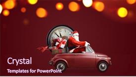  Presentation with clock countdown - Presentation having christmas countdown arriving santa claus background and a wine colored foreground