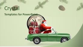  Presentation with clock countdown - Audience pleasing presentation consisting of christmas countdown arriving santa claus backdrop and a soft green colored foreground