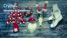  Presentation with country christmas - Slide deck enhanced with santa deers idea - christmas country style decoration background and a ocean colored foreground