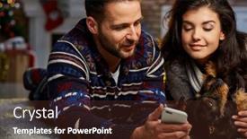  Presentation with smart home - Amazing presentation theme having christmas-couple-at-home backdrop and a tawny brown colored foreground