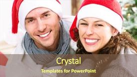  Presentation with santa - Presentation with christmas couple wearing santa's background and a tawny brown colored foreground