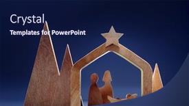  Presentation with dark blue - Presentation featuring christmas-crib-cut-out background and a navy blue colored foreground