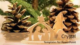  Presentation with animals - Presentation having christmas crib figures curved background and a yellow colored foreground