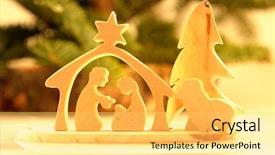  Presentation with christmas jesus - Audience pleasing presentation consisting of christmas crib of holy family backdrop and a yellow colored foreground