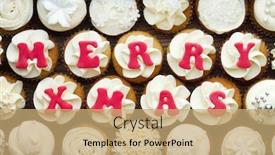  Presentation with cupcakes - Beautiful slides featuring christmas cupcakes backdrop and a coral colored foreground