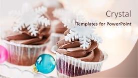  Presentation with cupcakes - Audience pleasing PPT layouts consisting of christmas cupcakes backdrop and a lemonade colored foreground