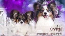  Presentation with dog christmas - Cool new slides with christmas cute - papillon dog butterfly backdrop and a lemonade colored foreground