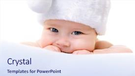  Presentation with baby christmas - Amazing slide deck having christmas cute baby boy lying backdrop and a sky blue colored foreground