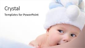  Presentation with baby christmas - Colorful PPT theme enhanced with christmas cute baby boy lying backdrop and a white colored foreground