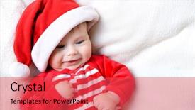  Presentation with baby christmas - Audience pleasing slide set consisting of christmas cute smiling baby boy backdrop and a red colored foreground