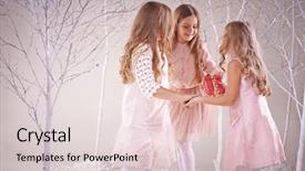  Presentation with forest fairy - Cool new theme with christmas dance - cute playful girls dancing backdrop and a lemonade colored foreground