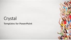  Presentation with group of happy couples - Beautiful slide set featuring christmas dance - group of happy people backdrop and a white colored foreground