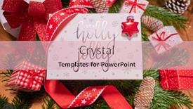  Presentation with christmas candy - PPT theme enhanced with christmas-dark-background-with-christmas background and a lemonade colored foreground