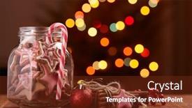  Presentation with gingerbread - Cool new presentation design with christmas decor and gingerbread cookies lying on a wooden table on a dark background with light of garland copy space for text christmas and new year backdrop and a tawny brown colored foreground