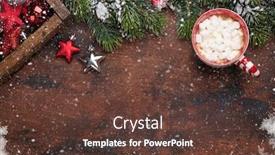  Presentation with christmas chocolate - Slide deck having christmas decor cup of hot background and a tawny brown colored foreground