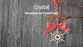  Presentation with decor - Amazing presentation design having christmas decor hanging on branch backdrop and a gray colored foreground