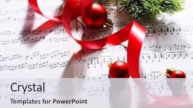  Presentation with decor - Amazing PPT layouts having christmas decor on music notes backdrop and a sky blue colored foreground