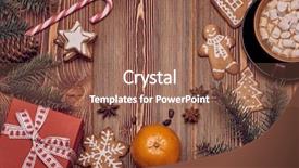  Presentation with text box - Audience pleasing slides consisting of christmas decor with fir tree backdrop and a violet colored foreground