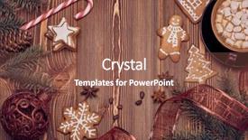  Presentation with text box - Theme featuring christmas decor with fir tree background and a violet colored foreground