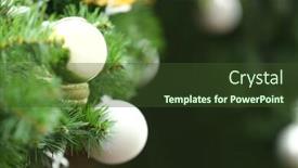  Presentation with decor - Theme with christmas-decor-with-fir-tree background and a tawny brown colored foreground