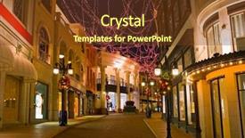  Presentation with street of shanghai on the night - PPT theme featuring christmas decorated street in beverly background and a tawny brown colored foreground