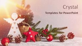  Presentation with christmas angel - Presentation design enhanced with christmas-decoration-angel-in-vintage background and a lemonade colored foreground