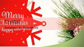  Presentation with red seasons greetings - Amazing presentation theme having christmas decoration covered in snow backdrop and a red colored foreground