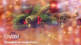  Presentation with candle christmas - Slides enhanced with fir-cones balls and candle background and a coral colored foreground