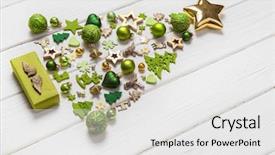  Presentation with light green - Audience pleasing slide set consisting of christmas decoration in light green backdrop and a white colored foreground