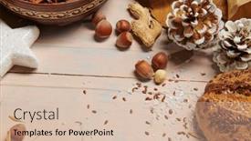  Presentation with bread life - Presentation having christmas-decoration-in-rustic-style background and a lemonade colored foreground