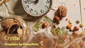  Presentation with bread life - PPT layouts having christmas-decoration-in-rustic-style background and a red colored foreground