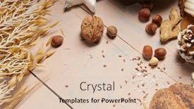  Presentation with bread life - PPT theme featuring christmas-decoration-in-rustic-style background and a lemonade colored foreground