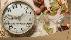  Presentation with bread life - Audience pleasing presentation design consisting of christmas-decoration-in-rustic-style backdrop and a coral colored foreground