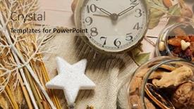  Presentation with bread life - Amazing slide deck having christmas-decoration-in-rustic-style backdrop and a coral colored foreground