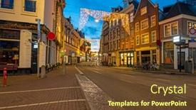  Presentation with amsterdam - Colorful slide deck enhanced with christmas-decoration-in-the-streets backdrop and a tawny brown colored foreground