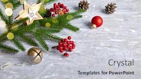  Presentation with vintage christmas - Slide set with christmas-decoration-in-vintage-style background and a light gray colored foreground