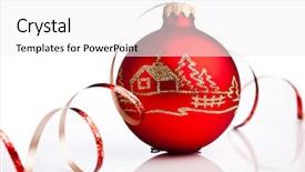  Presentation with white christmas - Slide set consisting of christmas decoration isolated on white background and a white colored foreground