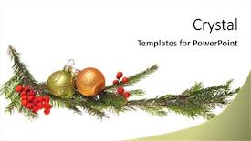  Presentation with decoration - Slide deck enhanced with christmas decoration isolated background and a white colored foreground