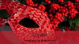  Presentation with christmas holly - Amazing theme having christmas decoration mask with european holly backdrop and a crimson colored foreground