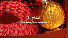  Presentation with christmas holly - Slides having christmas decoration mask with european holly background and a crimson colored foreground